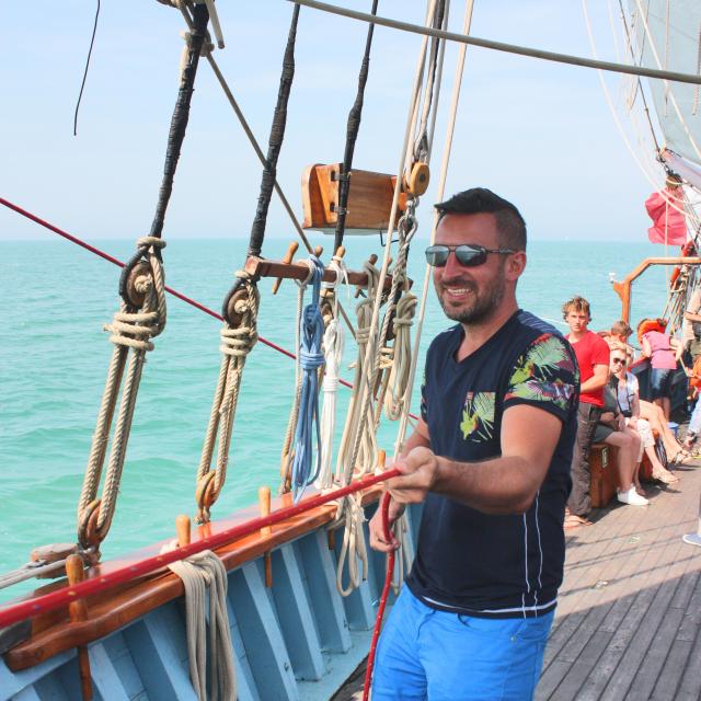 Sea trip in an old sailing boat