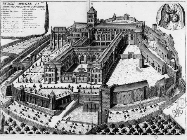 Abdij van de Heilige Drie-eenheid in 1687