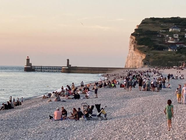 Plage de Fécamp coucher de soleil