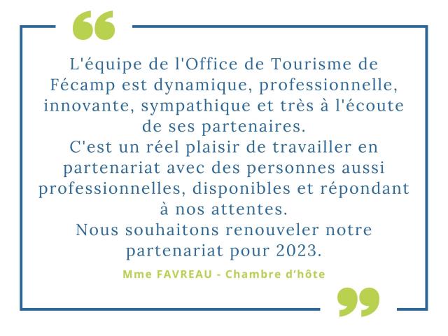 TESTIMONIAL - Getuigenis - Mevrouw Favreau