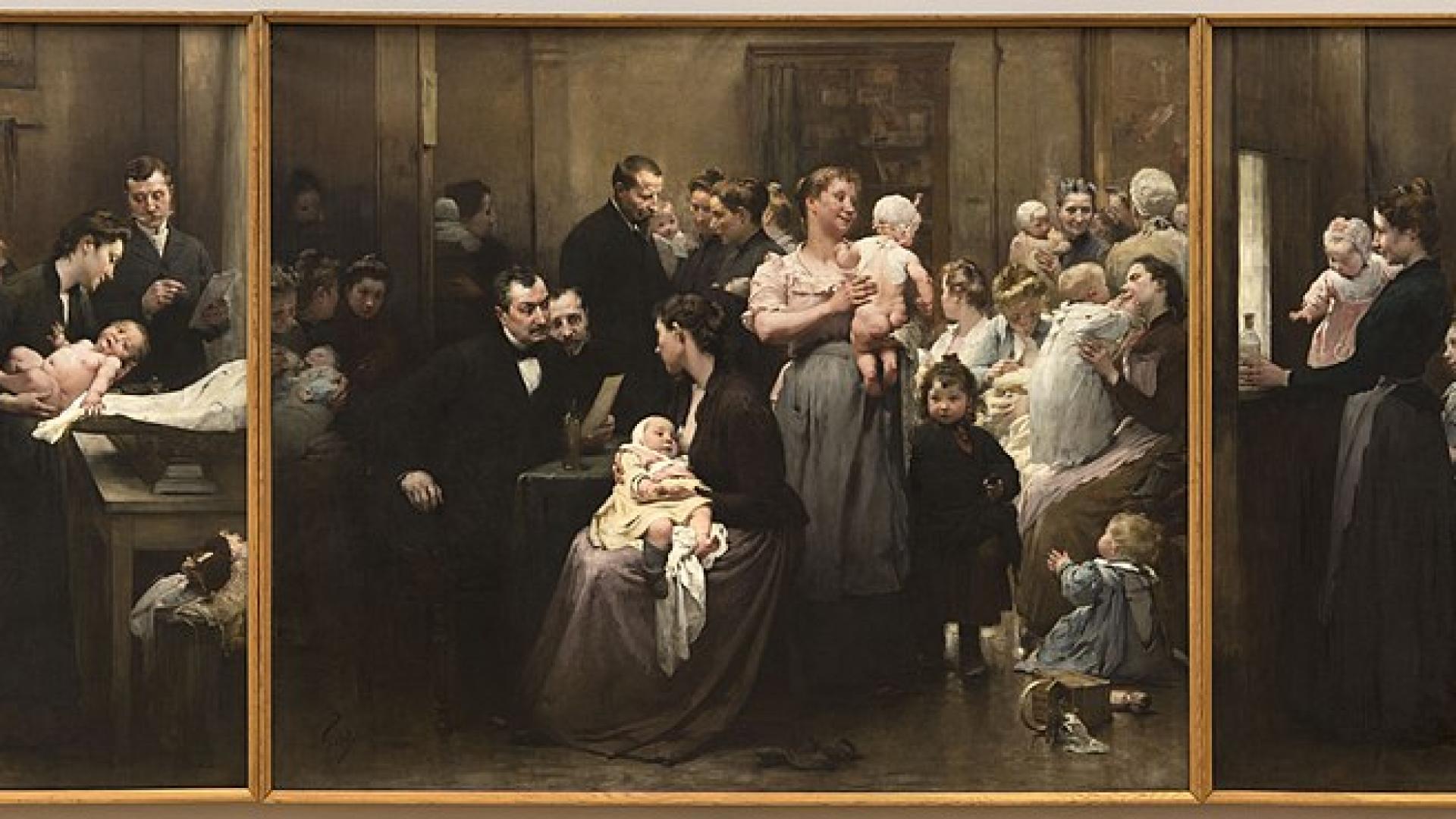 Jean Geoffroy - L'Œuvre de la goutte de lait au dispensaire de Belleville (triptyque) - PPP61 - Musée des Beaux-Arts de la ville de Paris